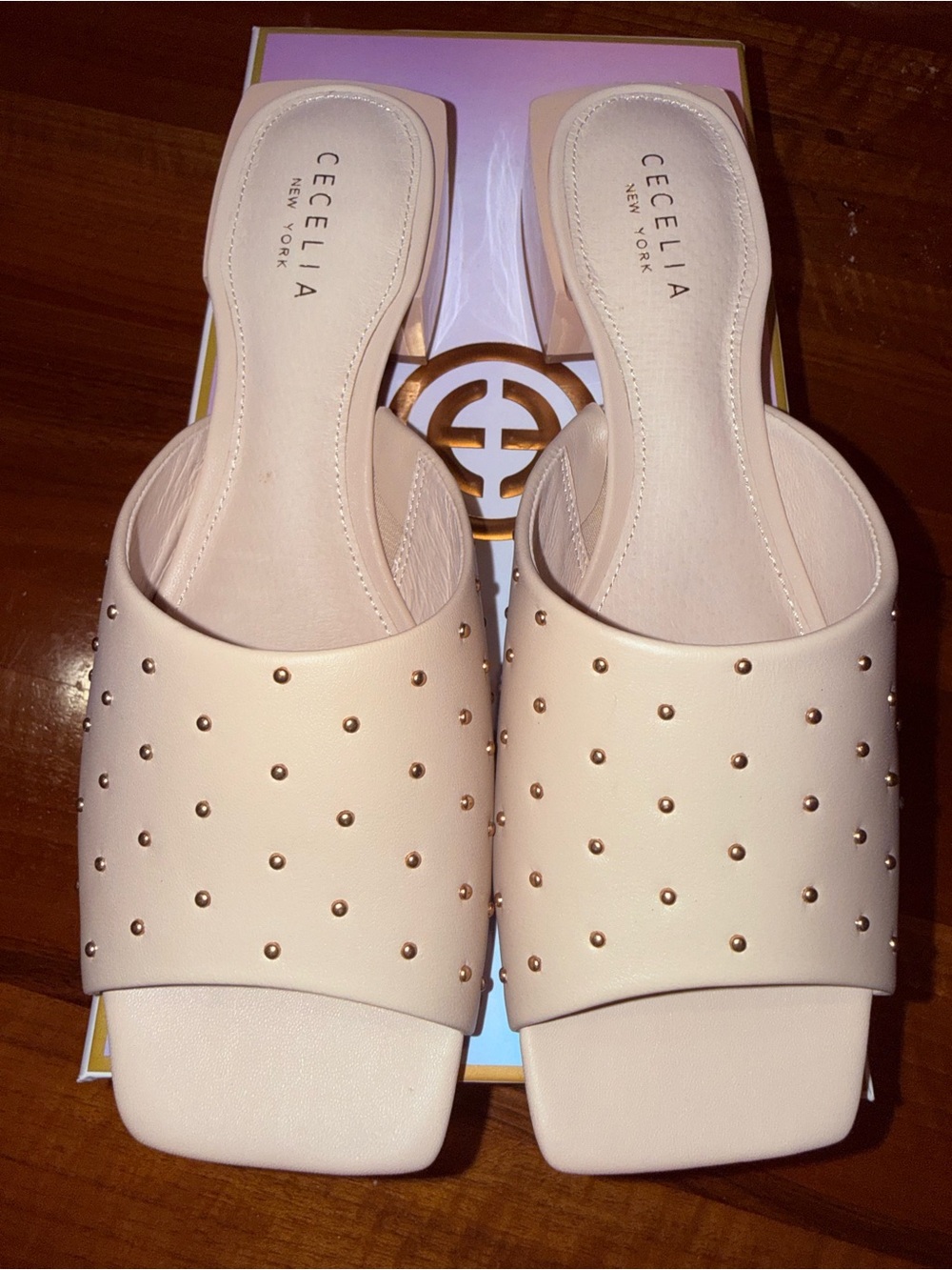 Cecelia New York Olivia Nude Microstud Mule